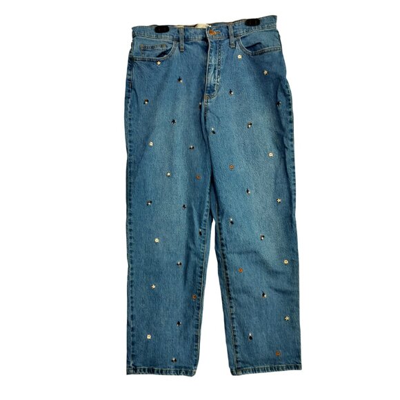 UNIVERSAL THREAD Size 12 Vintage Straight High Rise Floral Embroyered Boho - Picture 2 of 8